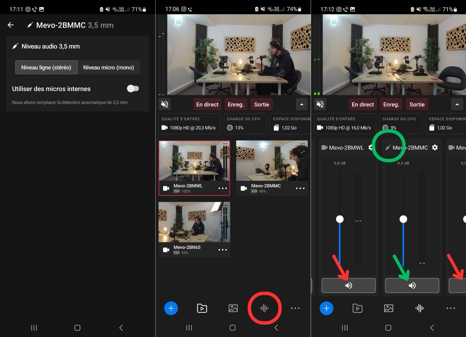 Step to synchronize the Rodecaster audio with the Mevo Logitech