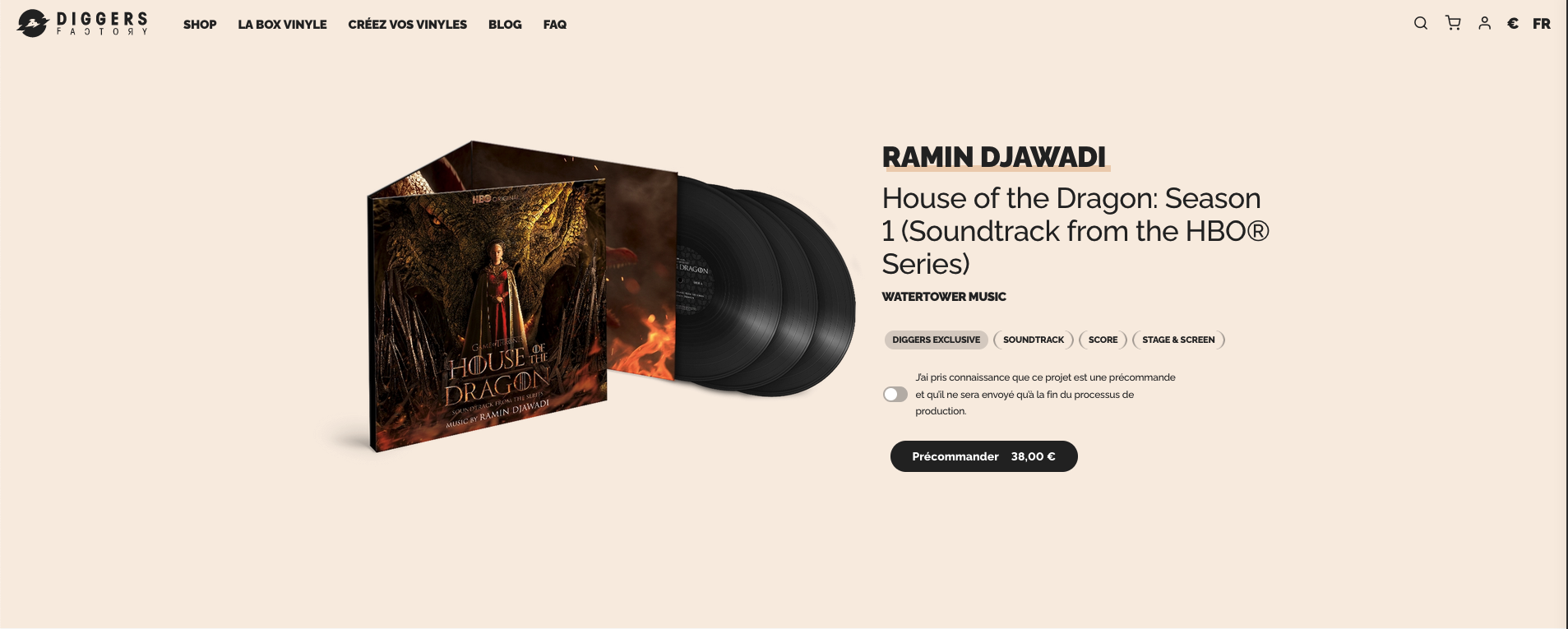 Diggers Factory Vinyl on demand merchandising